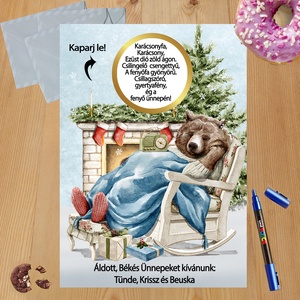 Karácsonyi kaparós sorsjegy egyedi felirat vicces ajándék - otthon & életmód - papír, írószer - ajándékozás kellékei - ajándék sorsjegy - Meska.hu
