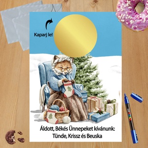 Karácsonyi kaparós sorsjegy egyedi felirat vicces ajándék - otthon & életmód - papír, írószer - ajándékozás kellékei - ajándék sorsjegy - Meska.hu