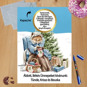 Karácsonyi kaparós sorsjegy egyedi felirat vicces ajándék - otthon & életmód - papír, írószer - ajándékozás kellékei - ajándék sorsjegy - Meska.hu