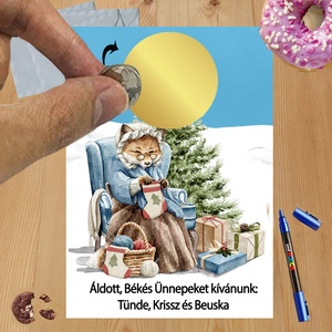 Karácsonyi kaparós sorsjegy egyedi felirat vicces ajándék - otthon & életmód - papír, írószer - ajándékozás kellékei - ajándék sorsjegy - Meska.hu