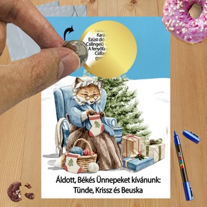 Karácsonyi kaparós sorsjegy egyedi felirat vicces ajándék, Otthon & Életmód, Papír, írószer, Ajándékozás kellékei, Ajándék sorsjegy, Fotó, grafika, rajz, illusztráció, MESKA