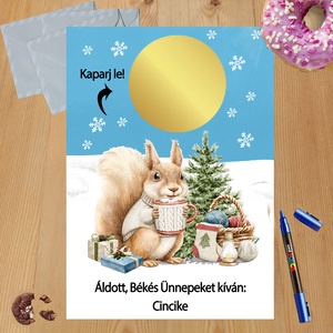 Karácsonyi kaparós sorsjegy egyedi felirat vicces ajándék, Otthon & Életmód, Papír, írószer, Ajándékozás kellékei, Ajándék sorsjegy, Fotó, grafika, rajz, illusztráció, MESKA