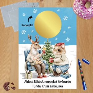 Karácsonyi kaparós sorsjegy egyedi felirat vicces ajándék, Otthon & Életmód, Papír, írószer, Ajándékozás kellékei, Ajándék sorsjegy, Fotó, grafika, rajz, illusztráció, MESKA