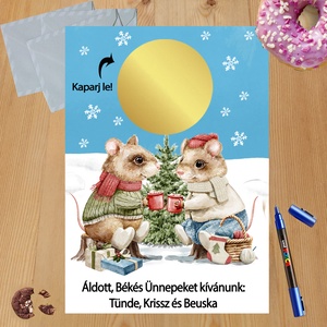 Karácsonyi kaparós sorsjegy egyedi felirat vicces ajándék - otthon & életmód - papír, írószer - ajándékozás kellékei - ajándék sorsjegy - Meska.hu
