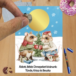 Karácsonyi kaparós sorsjegy egyedi felirat vicces ajándék - otthon & életmód - papír, írószer - ajándékozás kellékei - ajándék sorsjegy - Meska.hu