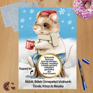 Karácsonyi kaparós sorsjegy egyedi felirat vicces ajándék - otthon & életmód - papír, írószer - ajándékozás kellékei - ajándék sorsjegy - Meska.hu