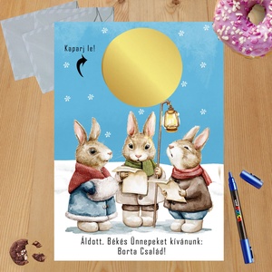 Karácsonyi kaparós sorsjegy egyedi felirat vicces ajándék, Otthon & Életmód, Papír, írószer, Ajándékozás kellékei, Ajándék sorsjegy, Fotó, grafika, rajz, illusztráció, MESKA