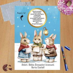 Karácsonyi kaparós sorsjegy egyedi felirat vicces ajándék - otthon & életmód - papír, írószer - ajándékozás kellékei - ajándék sorsjegy - Meska.hu
