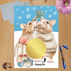 Karácsonyi kaparós sorsjegy egyedi felirat vicces ajándék - otthon & életmód - papír, írószer - ajándékozás kellékei - ajándék sorsjegy - Meska.hu