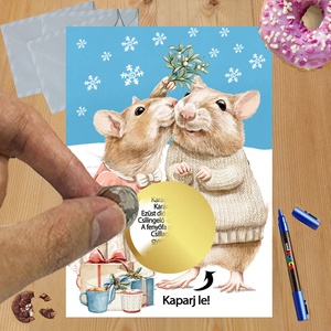 Karácsonyi kaparós sorsjegy egyedi felirat vicces ajándék, Otthon & Életmód, Papír, írószer, Ajándékozás kellékei, Ajándék sorsjegy, Fotó, grafika, rajz, illusztráció, MESKA