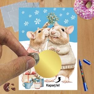 Karácsonyi kaparós sorsjegy egyedi felirat vicces ajándék - otthon & életmód - papír, írószer - ajándékozás kellékei - ajándék sorsjegy - Meska.hu