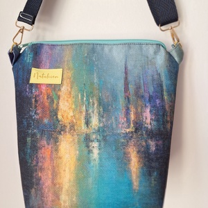 Türkiz festmény táska - táska & tok - kézitáska & válltáska - vállon átvethető táska - Meska.hu