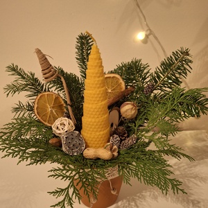 Karácsonyi asztaldísz, Karácsony, Adventi díszek, Adventi asztaldísz, Virágkötés, MESKA