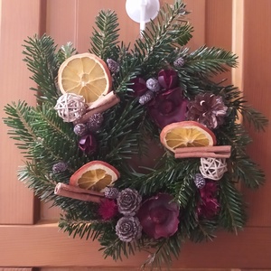 Karácsonyi kopogtató ajtódísz, Karácsony, Adventi díszek, Adventi ajtódísz, Virágkötés, MESKA