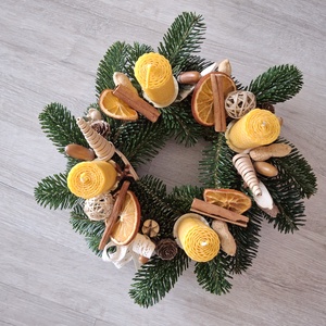 Adventi koszorú méhviasz gyertyával 20 cm - karácsony - adventi díszek - adventi koszorú - Meska.hu