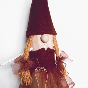 Fa lány manó , Otthon & Életmód, Dekoráció, Manók, Famegmunkálás, Varrás, MESKA