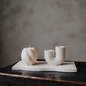 Jesmonite gyertyatartó - esküvő - dekoráció - gyertya & gyertyatartó - Meska.hu