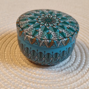 Mandala mintás illatgyertya fedeles tégelyben - otthon & életmód - gyertya, illat, aroma - gyertya - Meska.hu
