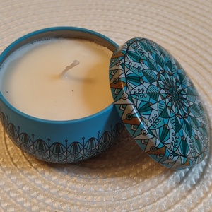 Mandala mintás illatgyertya fedeles tégelyben - otthon & életmód - gyertya, illat, aroma - gyertya - Meska.hu