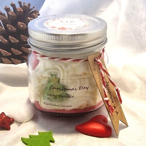 Szójaviasz illatgyertya-Christmas Day - karácsony - karácsonyi lakásdekoráció - karácsonyi illatgyertya, mécses - Meska.hu