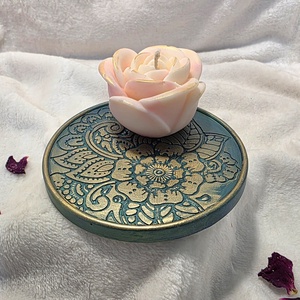 Mandala gyertyaalátét, Otthon & Életmód, Gyertya, illat, aroma, Mécses és mécsestartó, Gipszöntés, MESKA