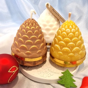 Méhviasz Toboz gyertya - karácsony - adventi díszek - adventi gyertyadíszek és koszorúdíszek - Meska.hu