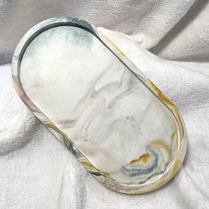 Ovális alátét/Acél márvány - Meska.hu