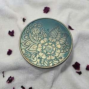 Virágos gyertyaalátét - otthon & életmód - gyertya, illat, aroma - mécses és mécsestartó - Meska.hu