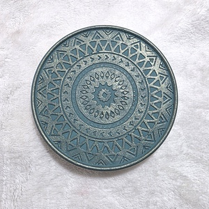 Kerámia alátét - Mandala / Antik zöld - otthon & életmód - gyertya, illat, aroma - mécses és mécsestartó - Meska.hu