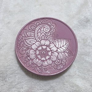 Kerámia alátét - Mandala / Púder-rosegold - otthon & életmód - gyertya, illat, aroma - mécses és mécsestartó - Meska.hu