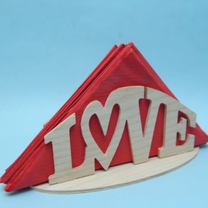 Fa asztali szalvétatartó Love felirattal - otthon & életmód - konyhafelszerelés, tálalás - tálalás - szalvétatartó, szalvétagyűrű - Meska.hu