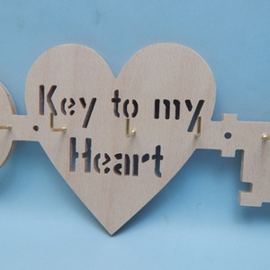 Fa fali kulcstartó felirattal, Otthon & Életmód, Dekoráció, Fali és függő dekoráció, Fali kulcstartó, Famegmunkálás, MESKA