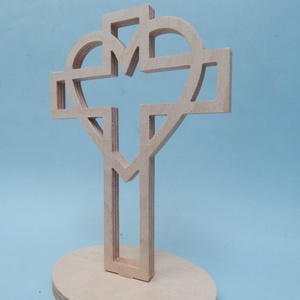 Fa kereszt szív mintával - otthon & életmód - vallás - kereszt - Meska.hu