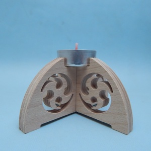 Fa mécsestartó shuriken mintával - otthon & életmód - gyertya, illat, aroma - mécses és mécsestartó - Meska.hu
