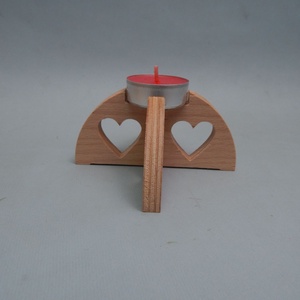 Fa mécsestartó szív mintával, Otthon & Életmód, Gyertya, illat, aroma, Mécses és mécsestartó, Famegmunkálás, MESKA