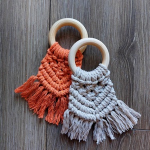 Makramé rágóka természetes anyagokból - baba - mama - baba játékok - rágóka - Meska.hu