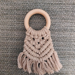 Makramé rágóka természetes anyagokból - baba - mama - baba játékok - rágóka - Meska.hu