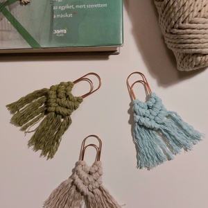 Makramé könyvjelző három színben (3db/csomag) - könyv & zene - könyvjelző - Meska.hu