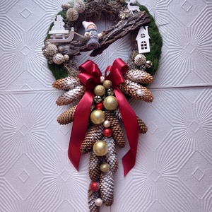 Klasszikus karácsonyi kopogtató - karácsony - karácsonyi lakásdekoráció - karácsonyi ajtódíszek - Meska.hu