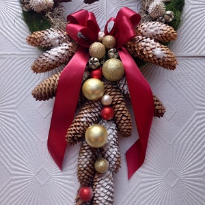 Klasszikus karácsonyi kopogtató - karácsony - karácsonyi lakásdekoráció - karácsonyi ajtódíszek - Meska.hu