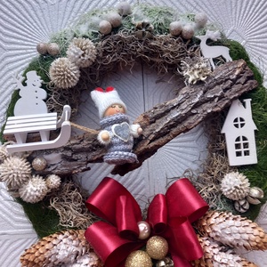 Klasszikus karácsonyi kopogtató - karácsony - karácsonyi lakásdekoráció - karácsonyi ajtódíszek - Meska.hu