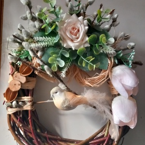 Tavaszi tulipános, madaras kopogtató - Meska.hu