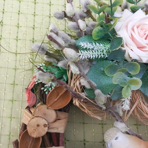 Tavaszi tulipános, madaras kopogtató - otthon & életmód - dekoráció - ajtó- és ablak dekoráció - ajtódísz & kopogtató - Meska.hu