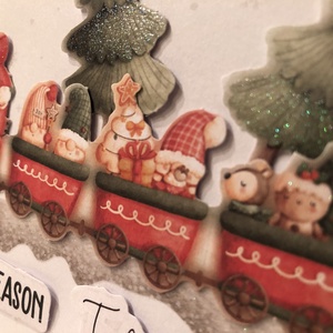 3D Karácsonyi képeslap vonatos - otthon & életmód - papír, írószer - Meska.hu