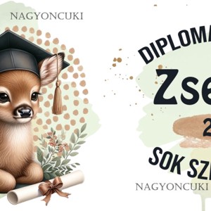 Névvel kérhető Szarvas - 2026 évi Ballagásra mintás persely -  - Meska.hu