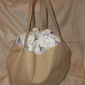 Kerékpárkosár huzat és táska 2in1 homok és levendula -  - Meska.hu