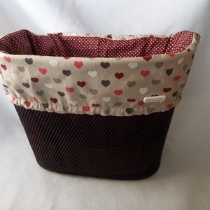 Kerékpár, bicikli kosártáska, huzat és szatyor 2in1 szívecskés -  - Meska.hu