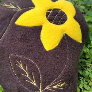 Téli kerékpár üléshuzat vízhatlan réteggel, sárga virág  - táska & tok - edzőtáskák - edzőtáskák - Meska.hu