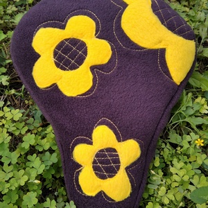 Téli kerékpár üléshuzat vízhatlan réteggel, sárga virág  - táska & tok - edzőtáskák - edzőtáskák - Meska.hu