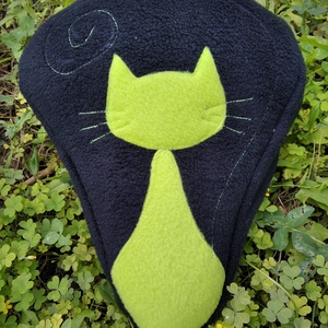 Téli bicikli üléshuzat vízhatlan réteggel, zöld macska - Meska.hu